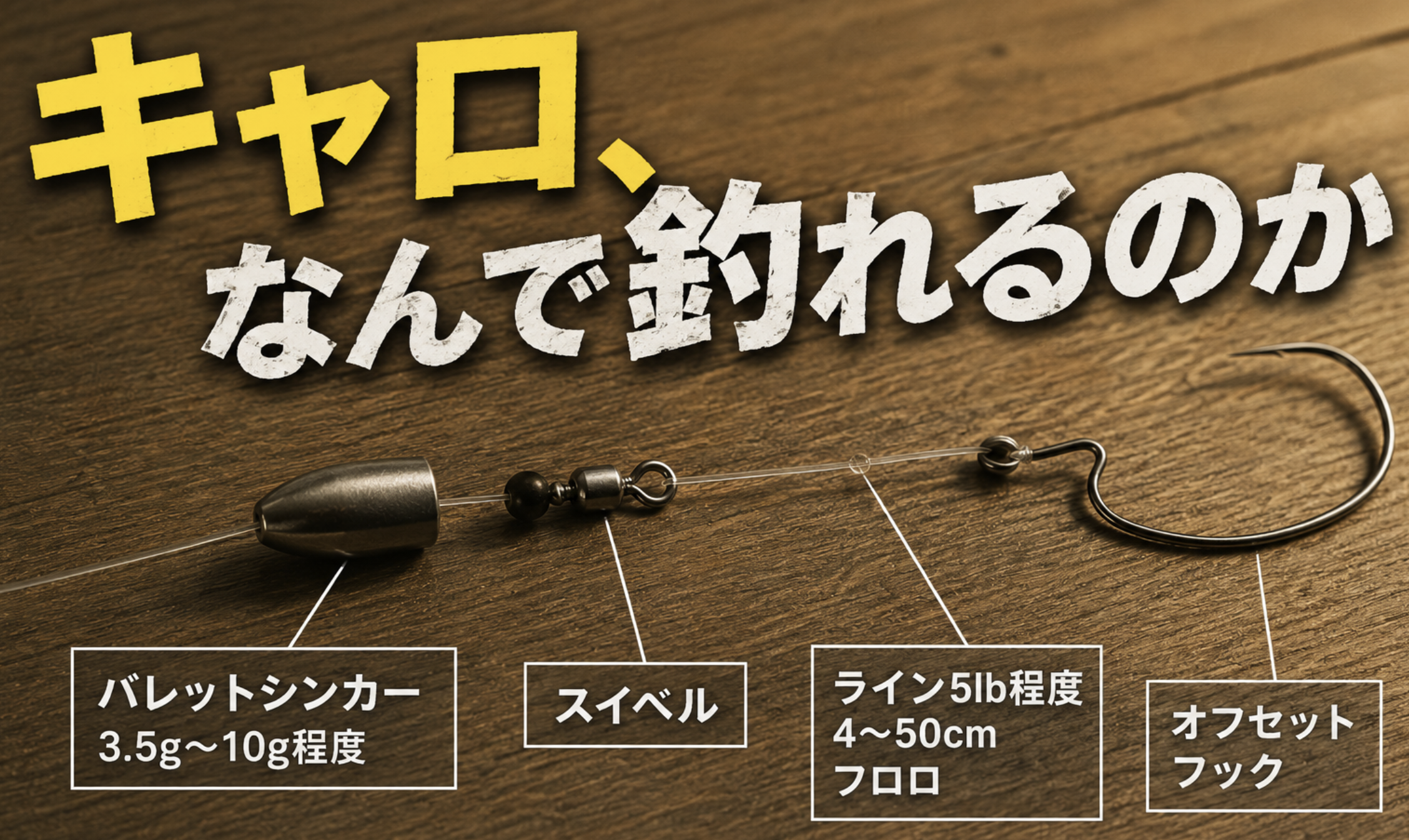 90 山採り　コナラ 強いタックルでセコく釣れる：キャロライナリグの威力・サンデー