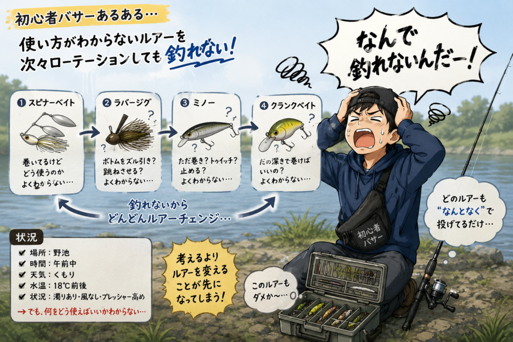 釣れるルアーなのに釣れない理由】”使えるルアー”を増やすバス釣り上達